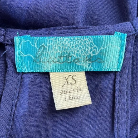 buttons Sleeveless Lace Accent Flowy Top in Blue - Size XS - Picture 4 of 6